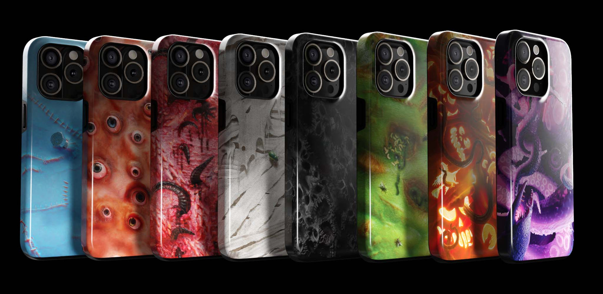 Monster Flesh phone cases for iPhone, Galaxy Samsung, and Google Pixel.  Featuring horrifying monster flesh designs crafted to terrify and delight!