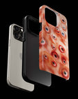 Eyesore Monster Flesh phone case!  For iPhone, Samsung Galaxy, and Google Pixel devices.  Muhahaha! presents the perfect spooky, Halloween gift.  Every case has double layers for extra durability and protection while the clear, open ports stay out of your way when it comes to charging. Choose between matte or glossy finish. (pictured: iPhone 15 pro rocking an Eyesore Monster Flesh phone case)