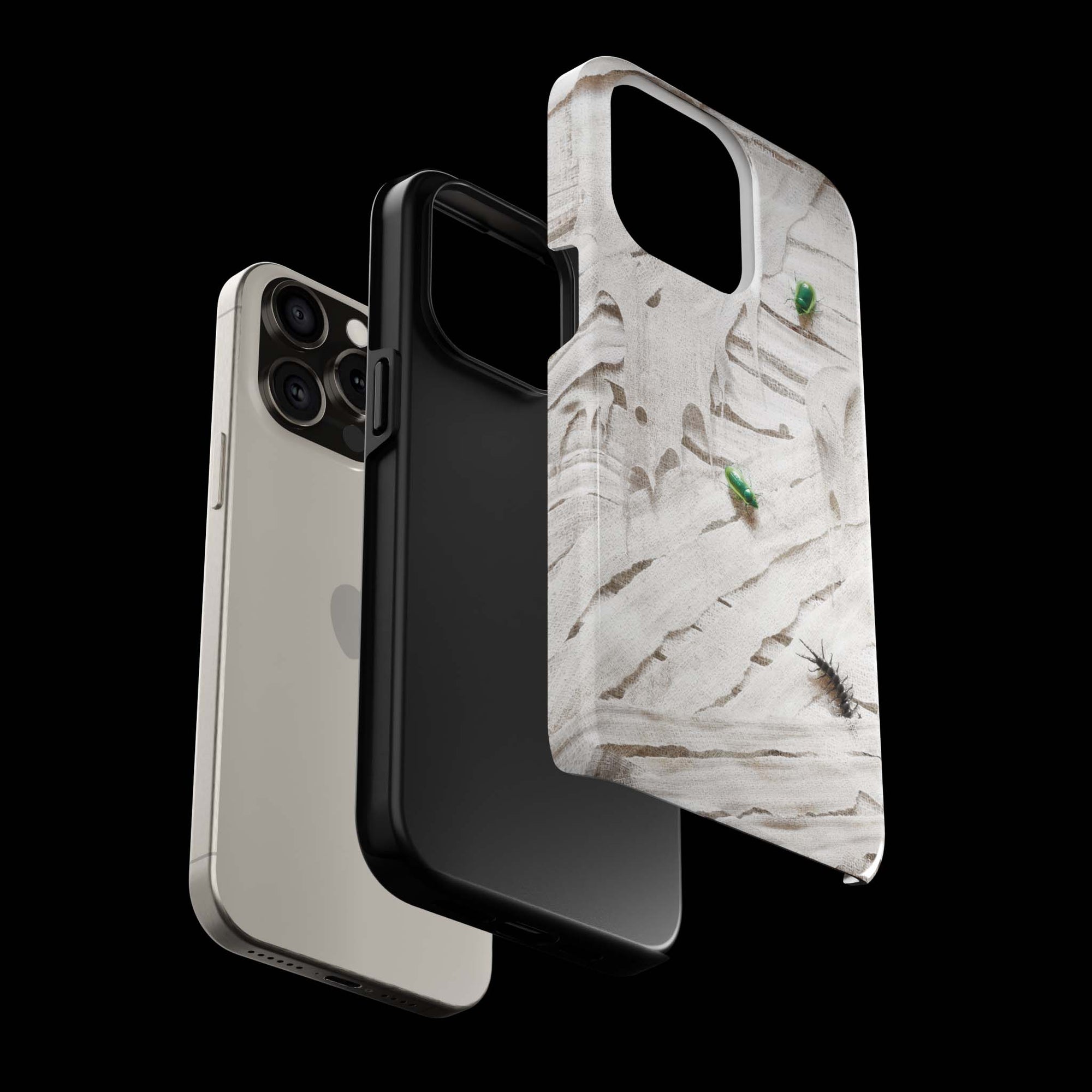 Mummy Monster Flesh phone case!  For iPhone, Samsung Galaxy, and Google Pixel devices.  Muhahaha! presents the perfect spooky, Halloween gift.  Every case has double layers for extra durability and protection while the clear, open ports stay out of your way when it comes to charging. Choose between matte or glossy finish. (pictured: iPhone 15 pro rocking a Mummy Monster Flesh phone case)