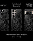 Wraith Monster Flesh Tough Phone cases from Muahaha!  Pictured: iPhone 16 Max, Samsung Galaxy S24 Ultra, Google Pixel 8 Pro.  Designs may vary slightly depending on your device.