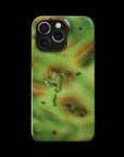 Zombie Monster Flesh phone case!  For iPhone, Samsung Galaxy, and Google Pixel devices.  Muhahaha! presents the perfect spooky, Halloween gift.  Every case has double layers for extra durability and protection while the clear, open ports stay out of your way when it comes to charging. Choose between matte or glossy finish. (pictured: iPhone 15 pro rocking a Zombie Monster Flesh phone case)