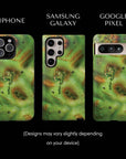 Zombie Monster Flesh Tough Phone cases from Muahaha!  Pictured: iPhone 16 Max, Samsung Galaxy S24 Ultra, Google Pixel 8 Pro.  Designs may vary slightly depending on your device.