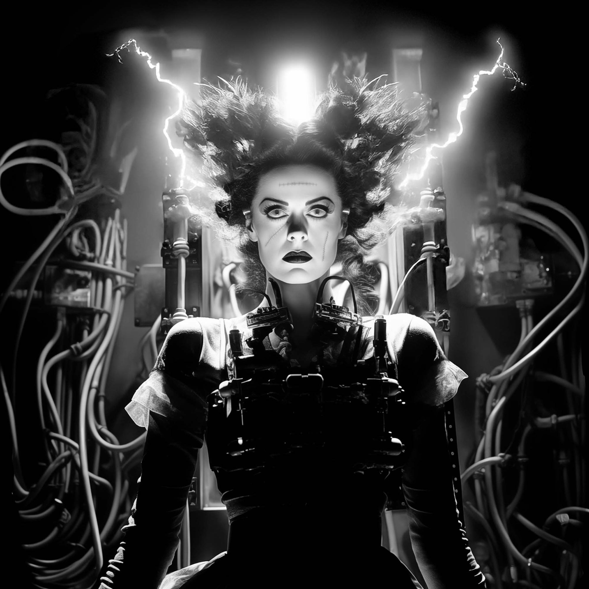 The Bride awakens with a jolt of electricity!  Monster Flesh Bride Tough Phone Case is simply electrifying.