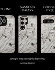 Mummy Monster Flesh Tough Phone cases from Muahaha!  Pictured: iPhone 16 Max, Samsung Galaxy S24 Ultra, Google Pixel 8 Pro.  Designs may vary slightly depending on your device.