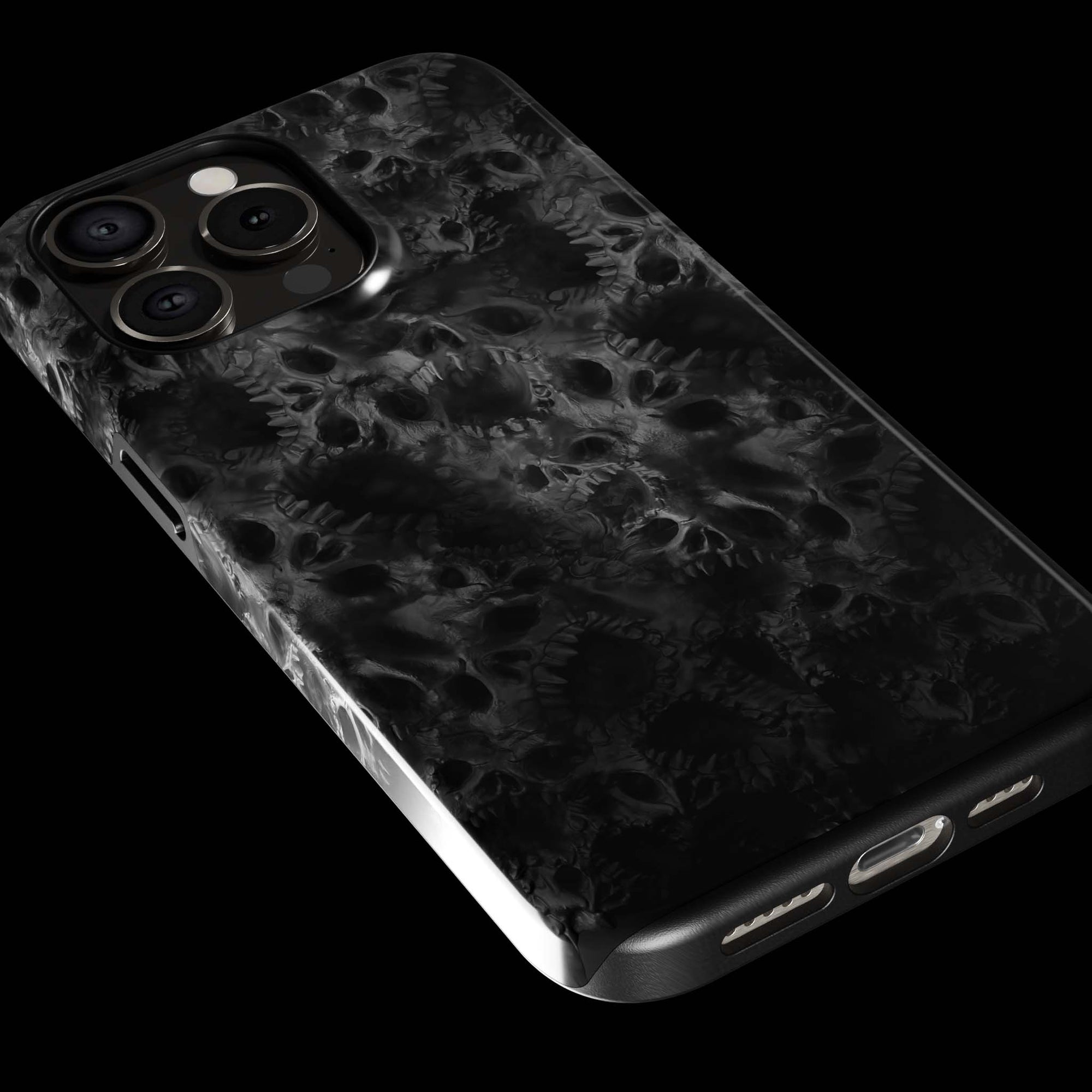 Wraith Monster Flesh phone case!  For iPhone, Samsung Galaxy, and Google Pixel devices.  Muhahaha! presents the perfect spooky, Halloween gift.  Every case has double layers for extra durability and protection while the clear, open ports stay out of your way when it comes to charging. Choose between matte or glossy finish. (pictured: iPhone 15 pro rocking a Wraith Monster Flesh phone case)